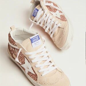 Golden Goose Women’s mid star with Pink Glitter (Size 38)